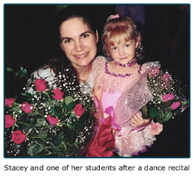 Dance website design - Stacey & one of her students after a dance recital