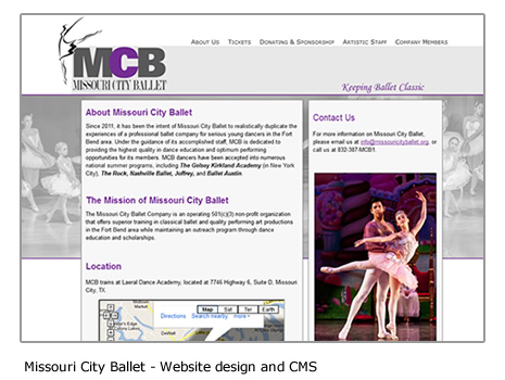 Missouri City Ballet - Dance website and CMS